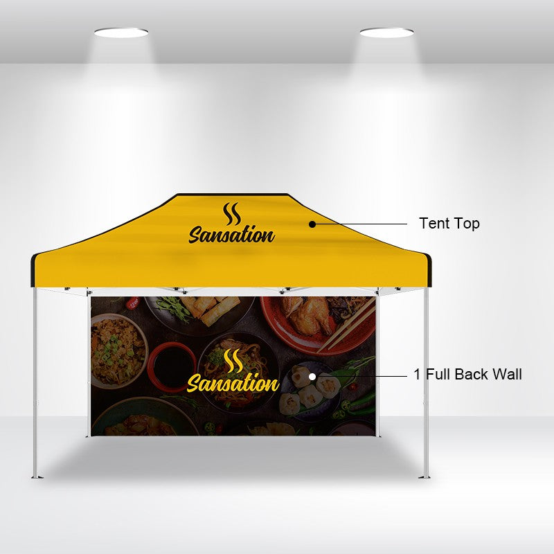 15' Custom Canopy - with Double-Sided Backwall and Free Wheeled Case