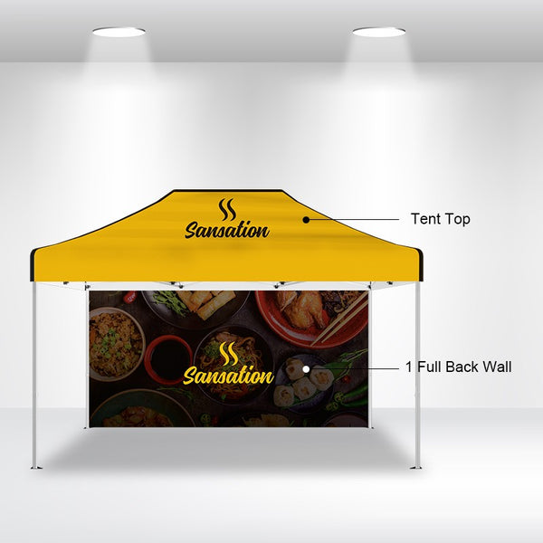 15' Custom Canopy - with Double-Sided Backwall and Free Wheeled Case