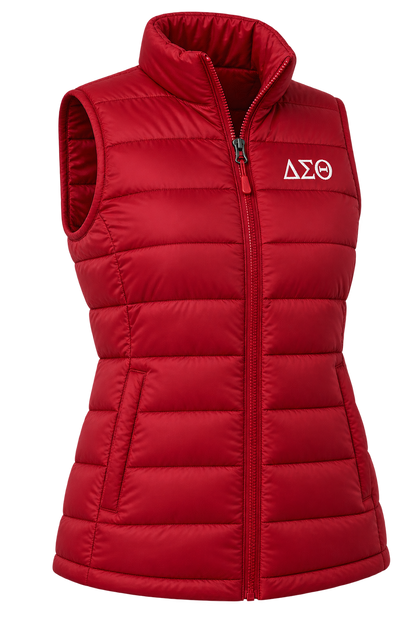 Embroidered Delta Sigma Theta Bubble Vest (Red or White)