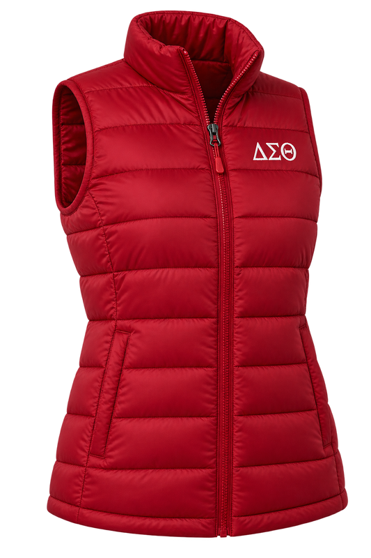 Embroidered Delta Sigma Theta Bubble Vest (Red or White)