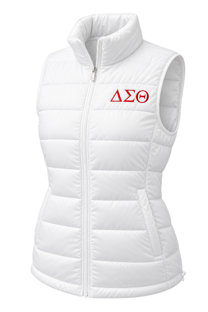 Embroidered Delta Sigma Theta Bubble Vest (Red or White)