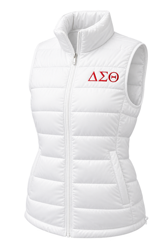 Embroidered Delta Sigma Theta Bubble Vest (Red or White)