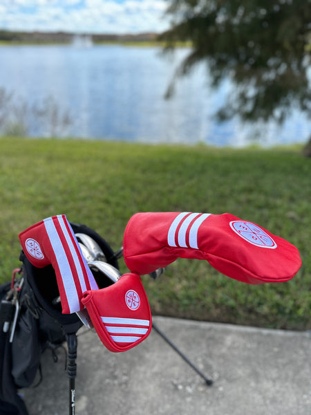 Red Nupe Cross Mallet Putter Cover - iFoxx