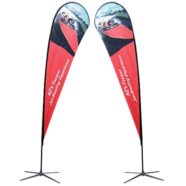 Small to Extra Large Teardrop X-Base Flag - Double-Sided Graphic, Flags, Orbus - ifoxx displays