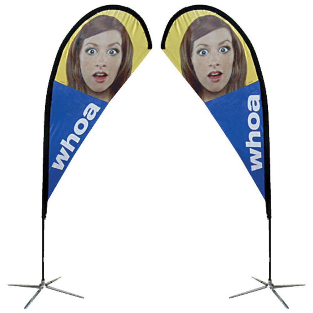 Small to Extra Large Teardrop X-Base Flag - Double-Sided Graphic, Flags, Orbus - ifoxx displays